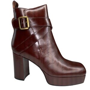 Jeffrey Campbell Amuse Platform Bootie Zip Bronze Brown 9